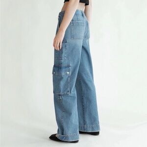Oak + Fort Relaxed Mid-Rise Cargo Jeans